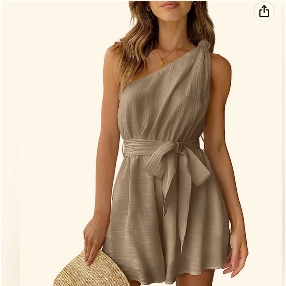 Woman’s Romper One Shoulder Shorts Jumpsuit: